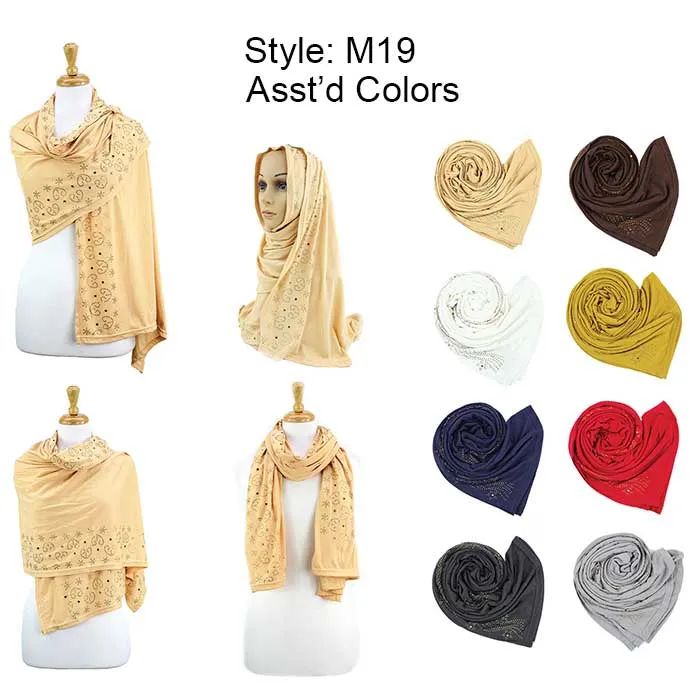 Fashion Rhinestones Jersey Scarves M19