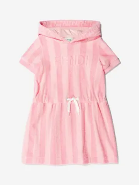 Fendi Girls Cotton Striped Hooded Dress