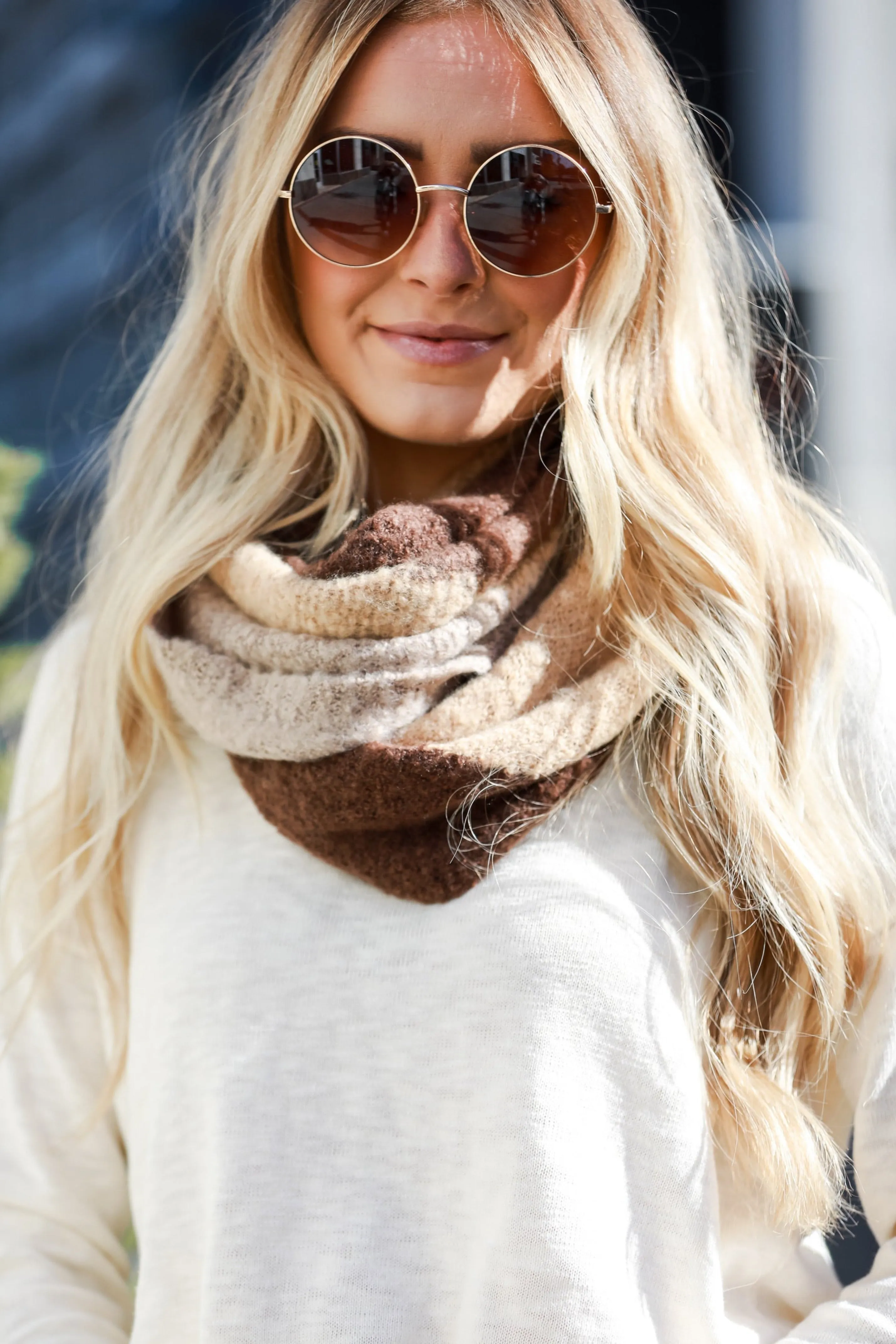 FINAL SALE - Cuddly Love Brown Infinity Scarf - DOORBUSTER