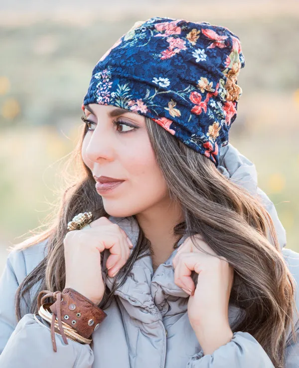 Floral & Lace Beanie