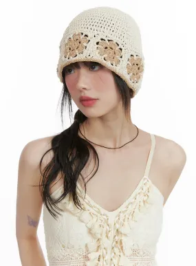 Floral Crochet Beanie CA412