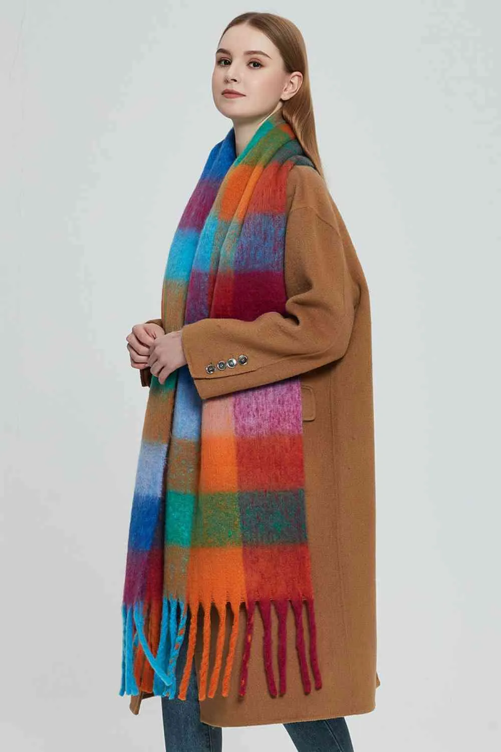 Fringe Chic Polyester Scarf