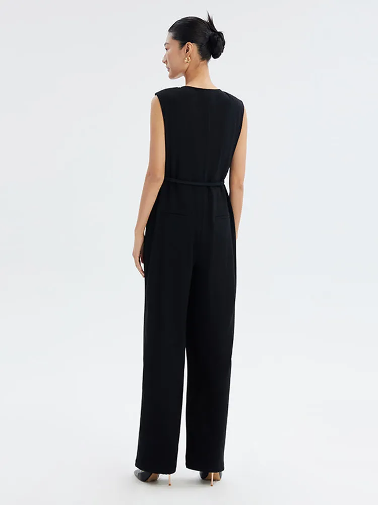 Full Length Triacetate Sleeveless Jumpsuit