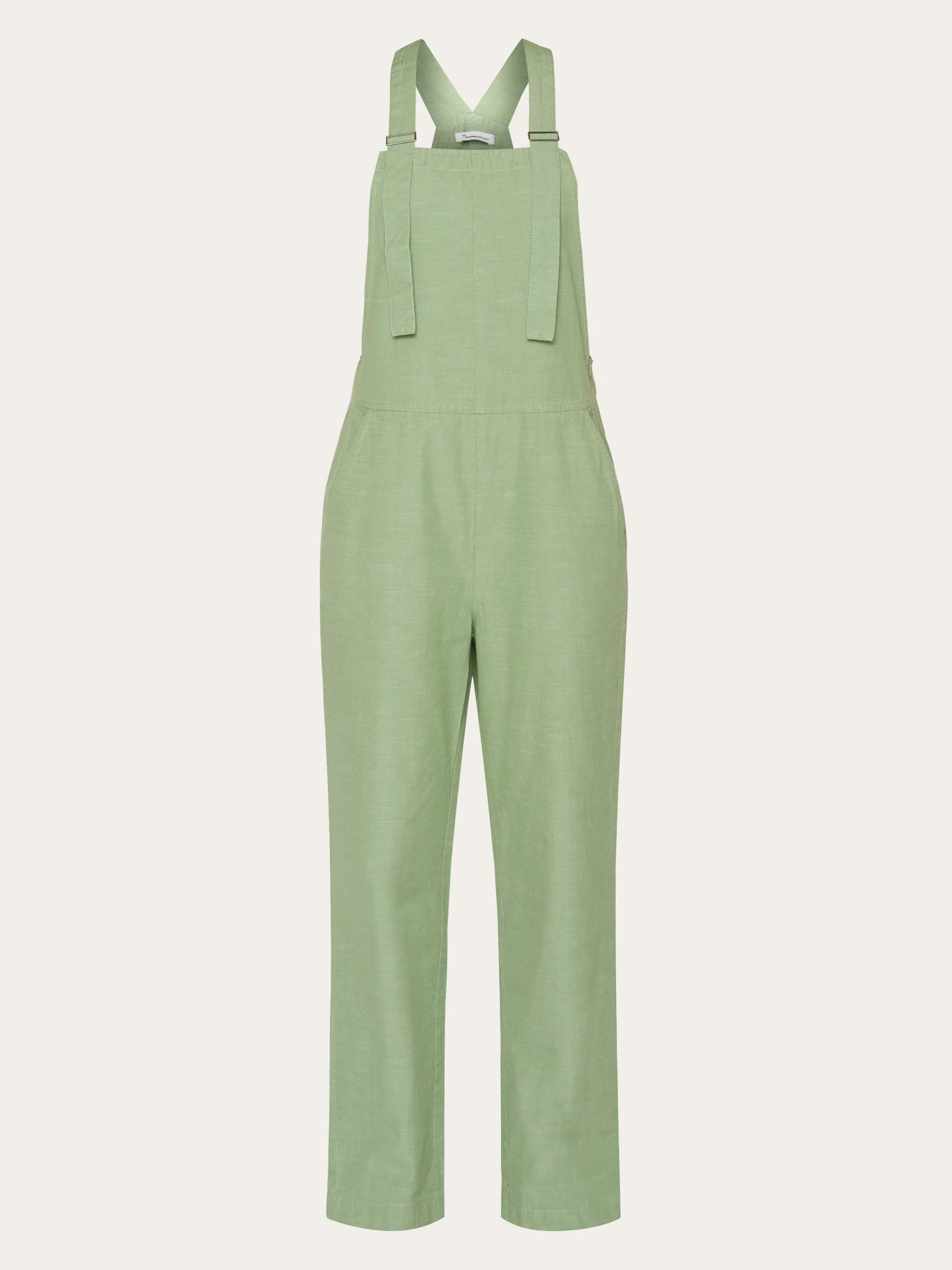 GALE straight slub yarn jumpsuit - GOTS/Vegan - Shale Green