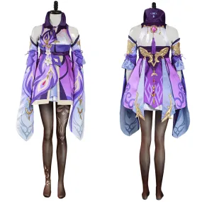 Genshin Impact Keqing Dress Outfits Halloween Carnival Suit Cosplay Costume