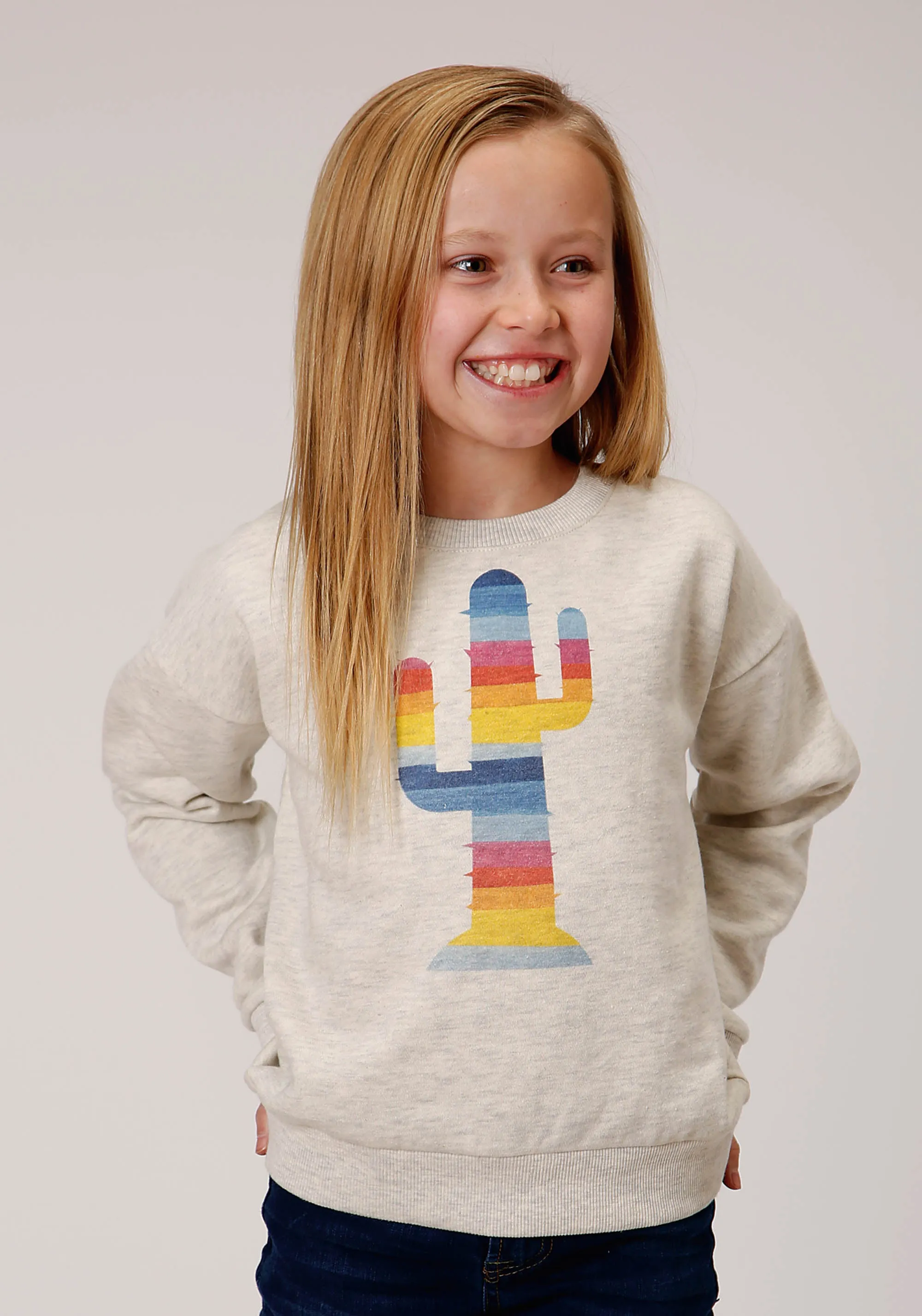 GIRLS LONG SLEEVE FLEECE SWEATSHIRT