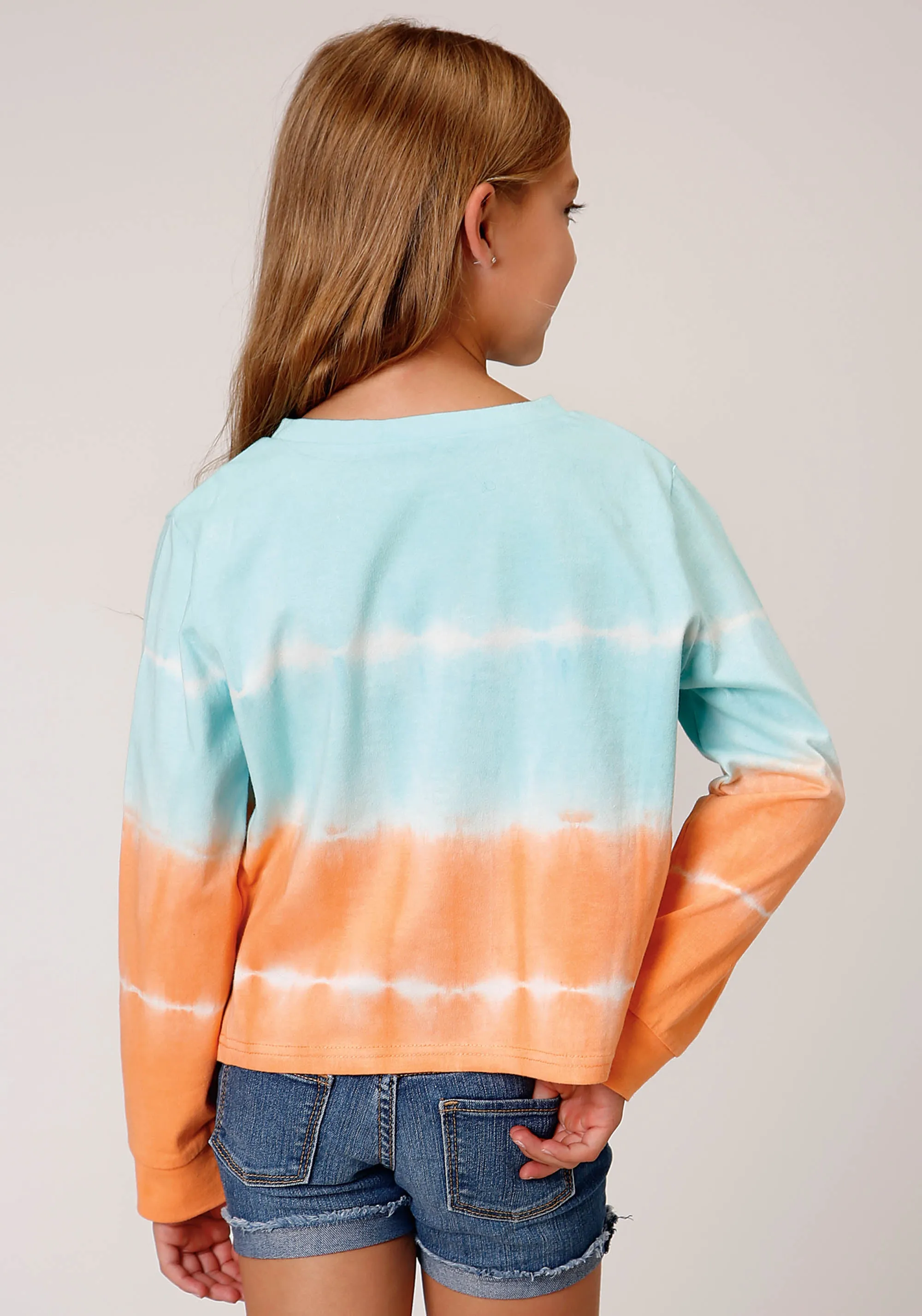 GIRLS LONG SLEEVE KNIT TIE DIE LONG SLEEVE  TSHIRTT T-SHIRT