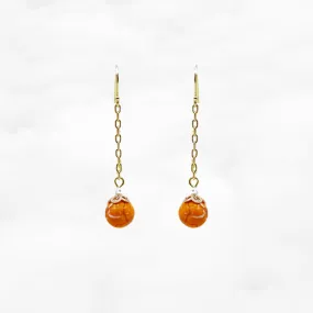 Gold Orange Gemstone Earrings