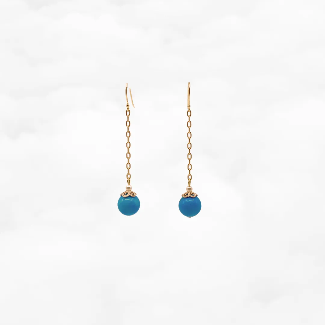 Gold Plated Turquoise Howlite Earrings