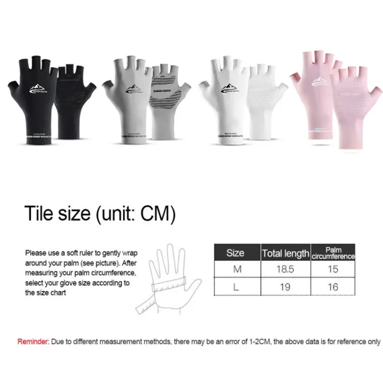 GOLOVEJOY XG24 Ice Silk Sun Protection Gloves Outdoor Cycling Anti-Skid Quick-Drying Half-Finger Gloves, Size: L(Pink)