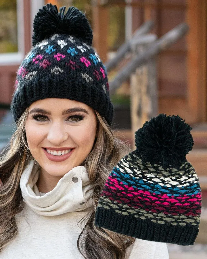 Grace & Lace Reversible Pom Hat (Roxbery)