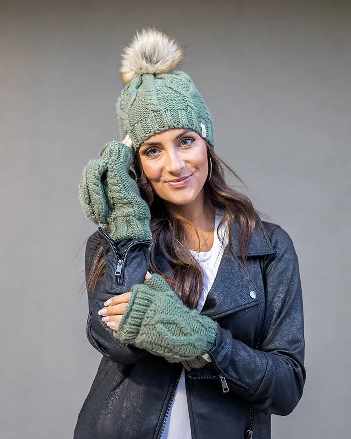 Grace & Lace Spruce Cable Knit Beanie