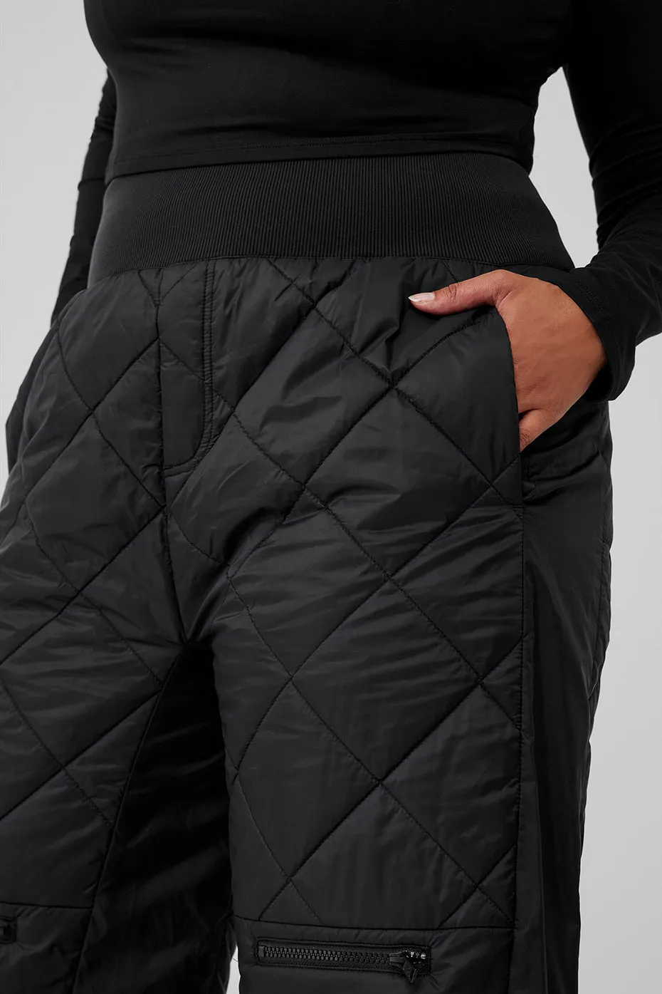 High-Waist Snowrider Puffer Pant - Black