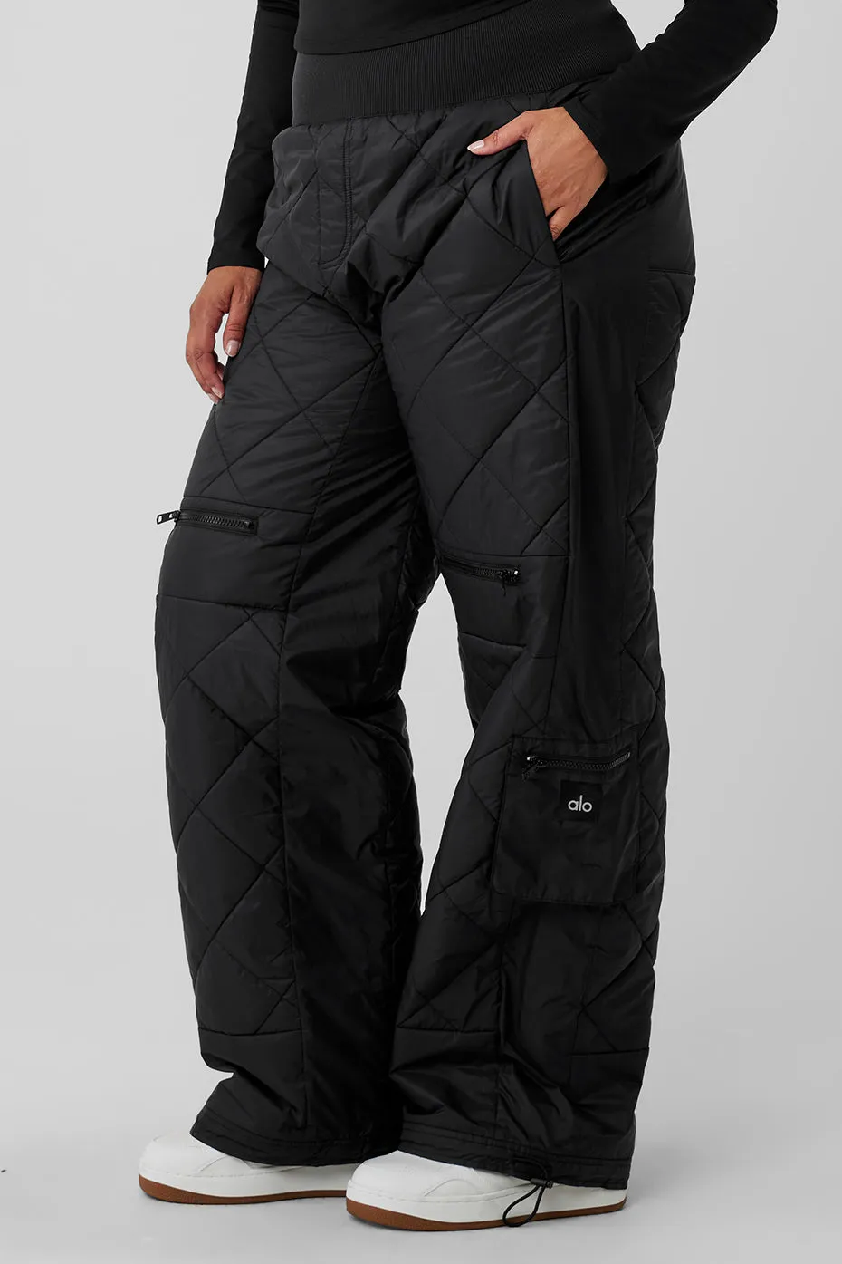 High-Waist Snowrider Puffer Pant - Black