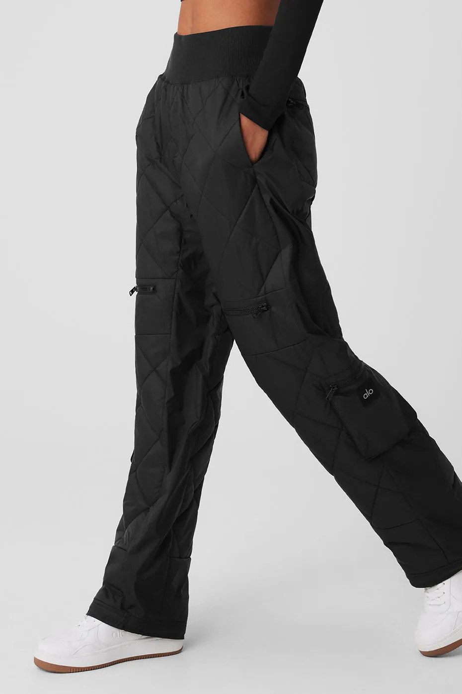 High-Waist Snowrider Puffer Pant - Black