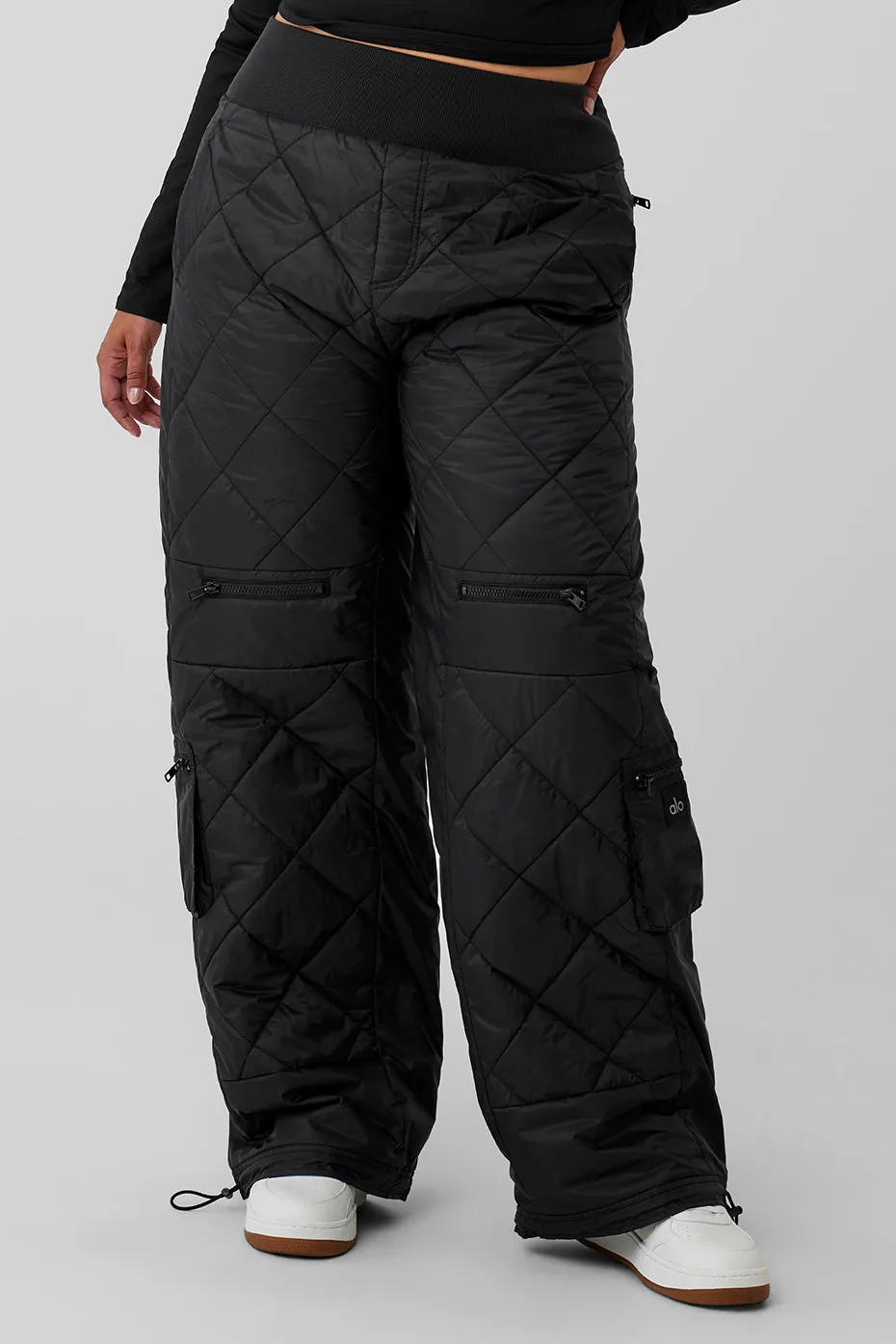 High-Waist Snowrider Puffer Pant - Black