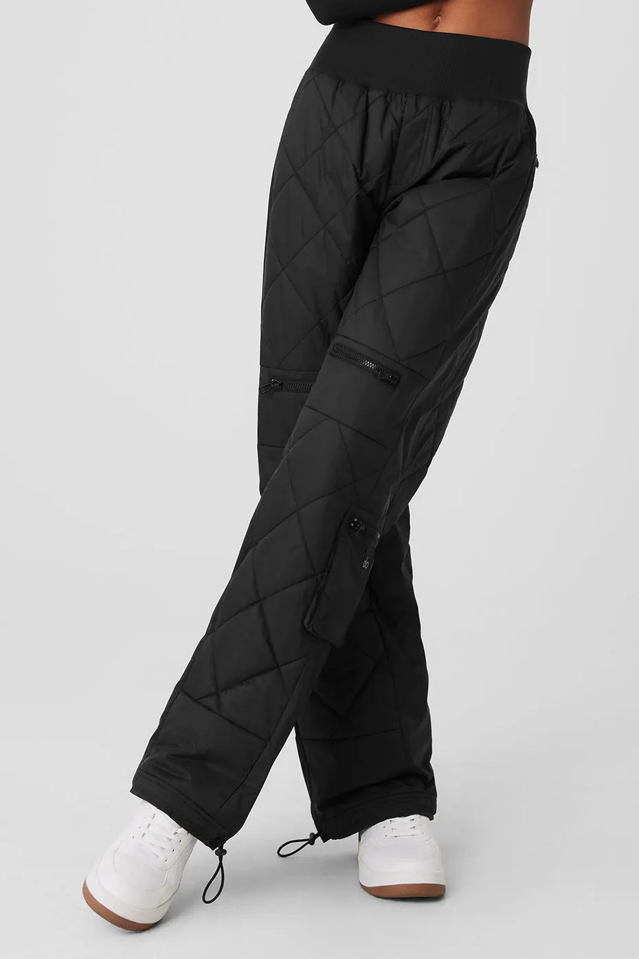 High-Waist Snowrider Puffer Pant - Black