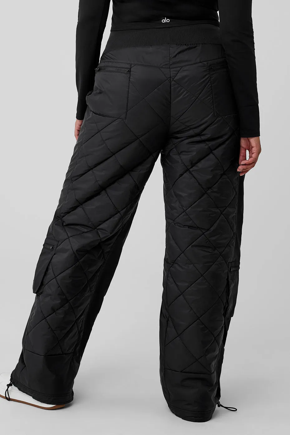 High-Waist Snowrider Puffer Pant - Black