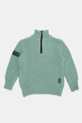 Infant Boys Green High Neck Pullover