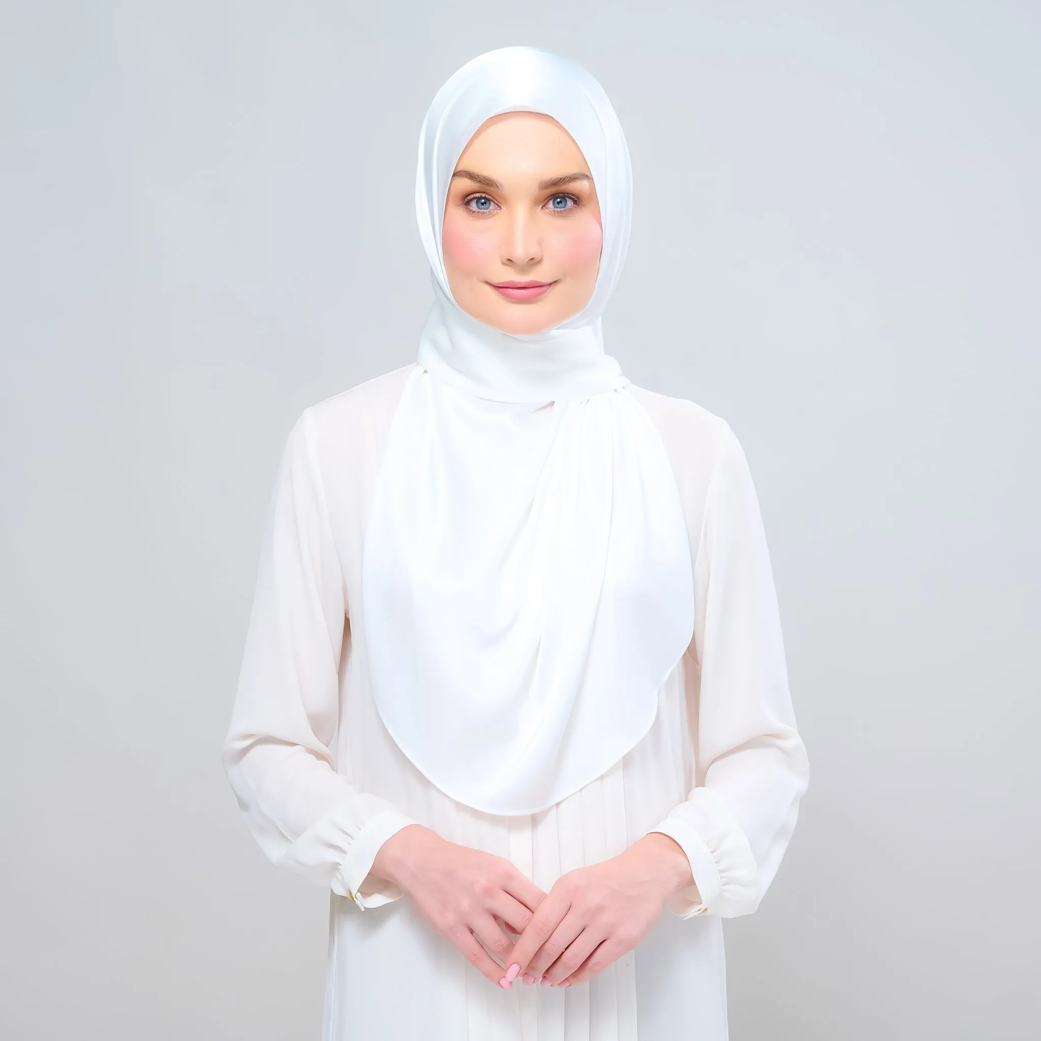 Instant Tag n' Go Shawl  | Satin Silk in Bridal White