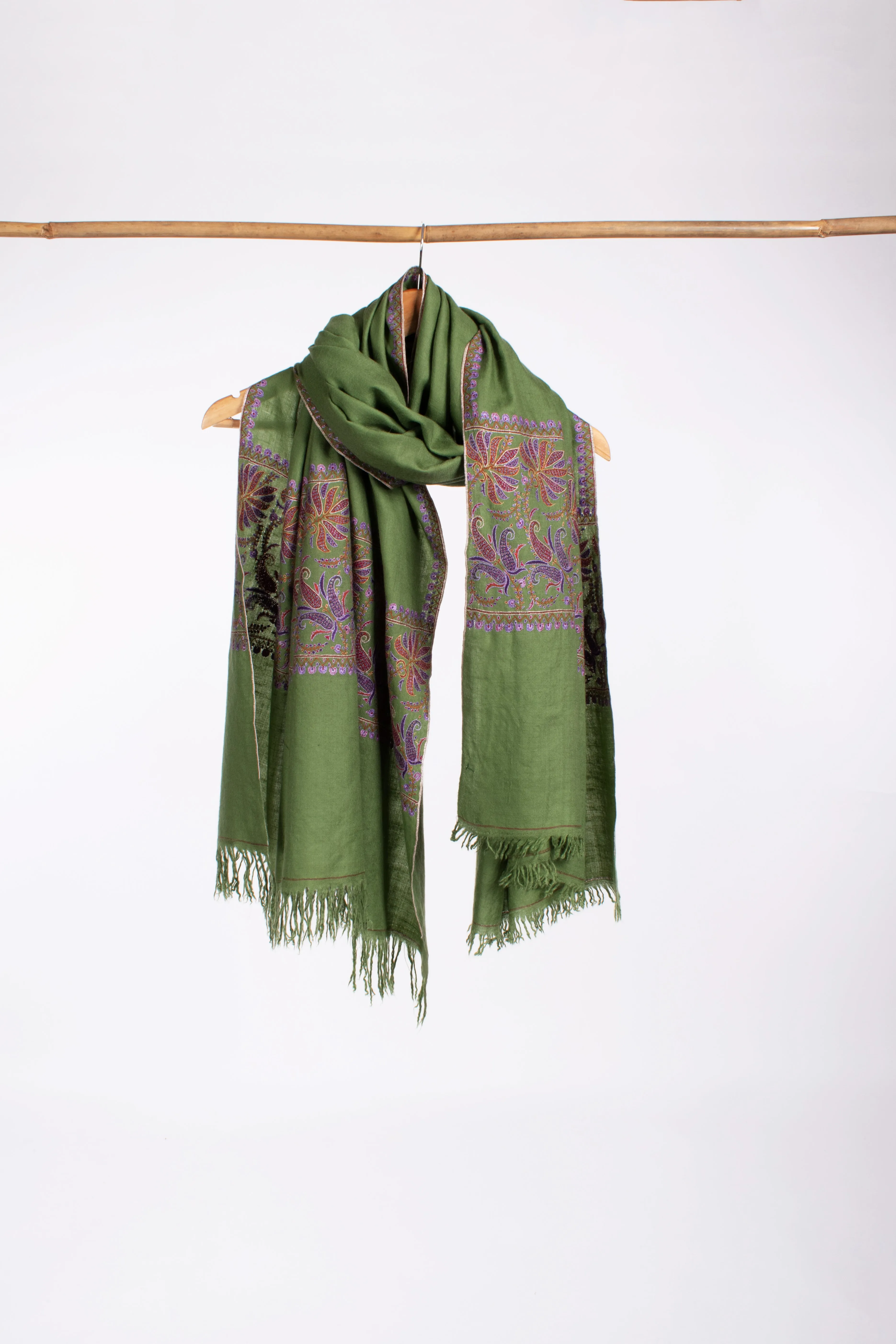 Jade Green Glamorous Pashmina Shawl