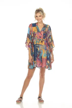 Johnny Was Sea Owl Swim Cover-Up Short Kaftan Dress Boho Chic CSW6123-A