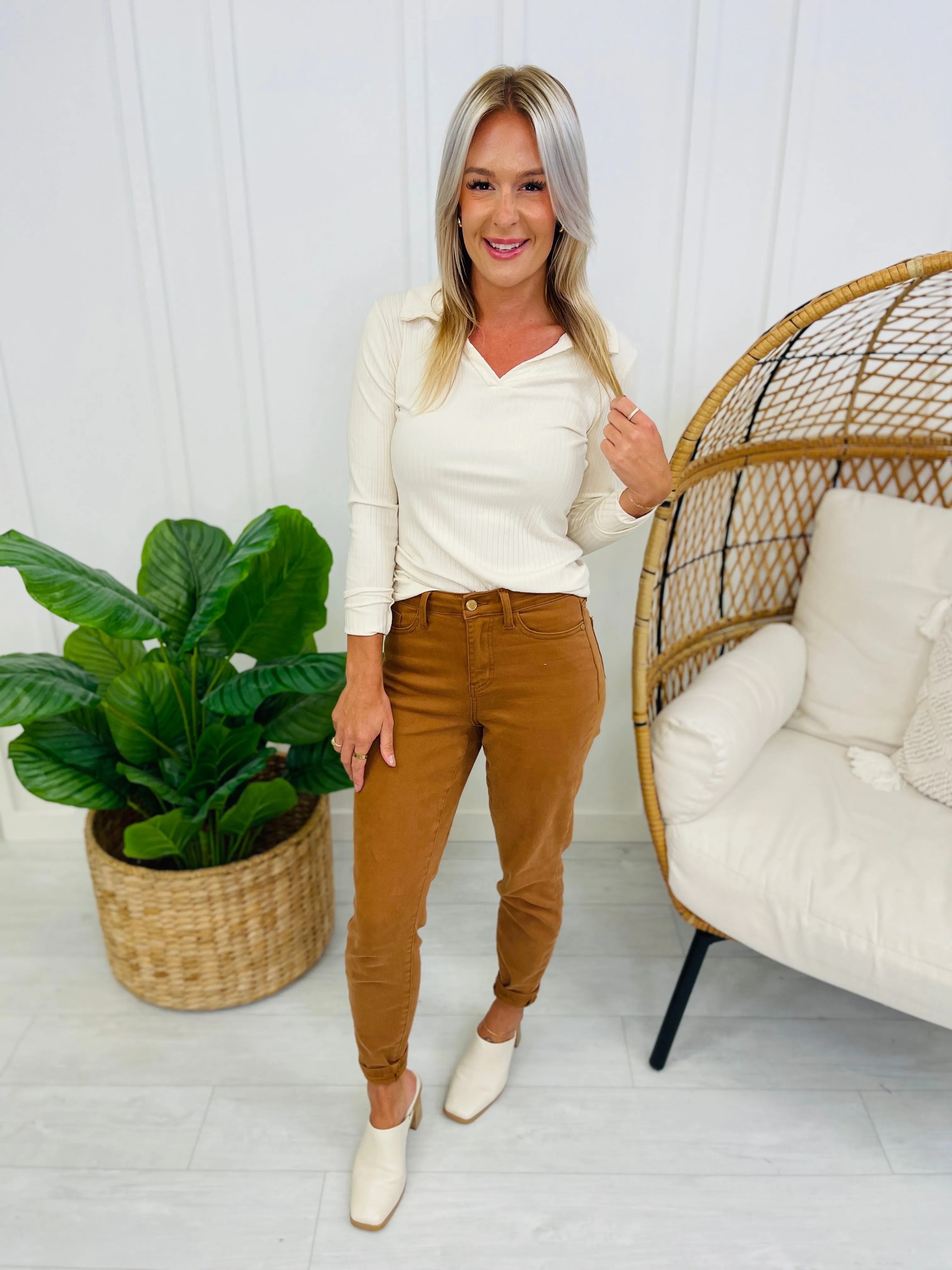 Judy Blue PLUS/REG Confident in Khaki Slim Fit Jeans RESTOCK!