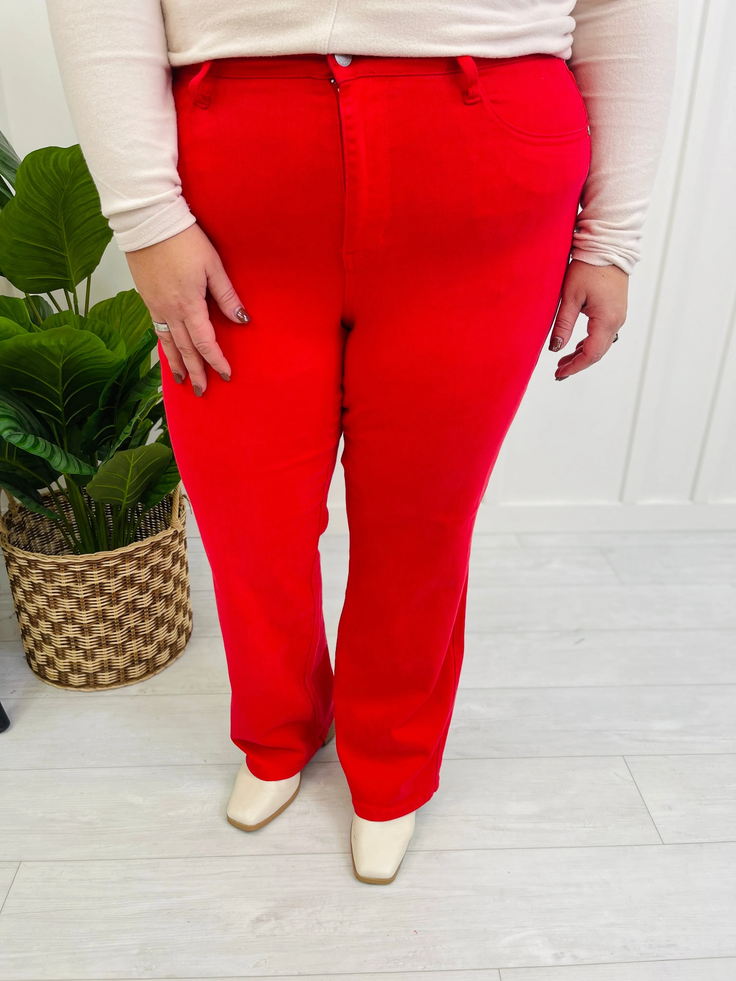 Judy Blue REG/CURVY Cherry on Top Straight Leg Jeans