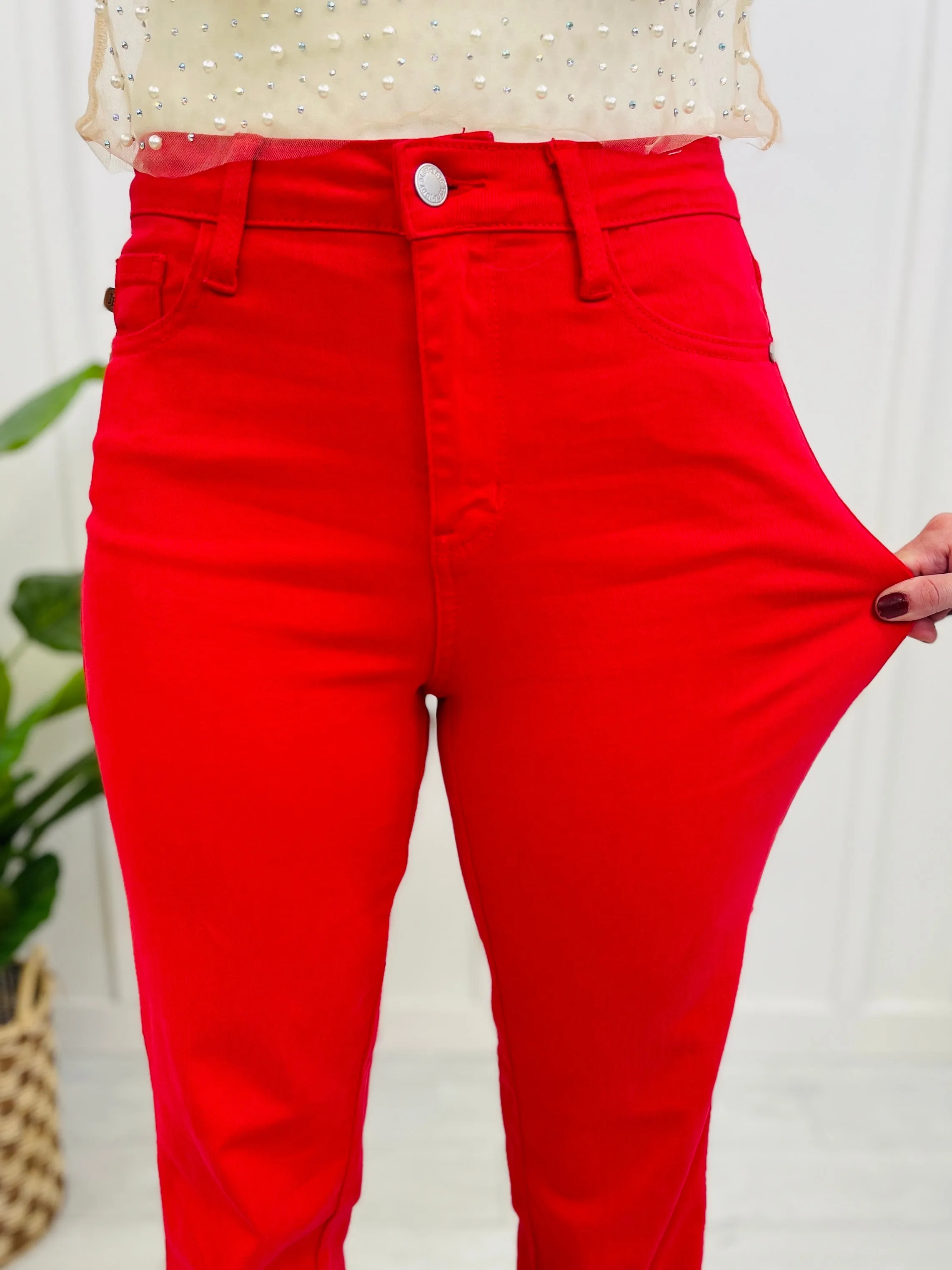 Judy Blue REG/CURVY Cherry on Top Straight Leg Jeans