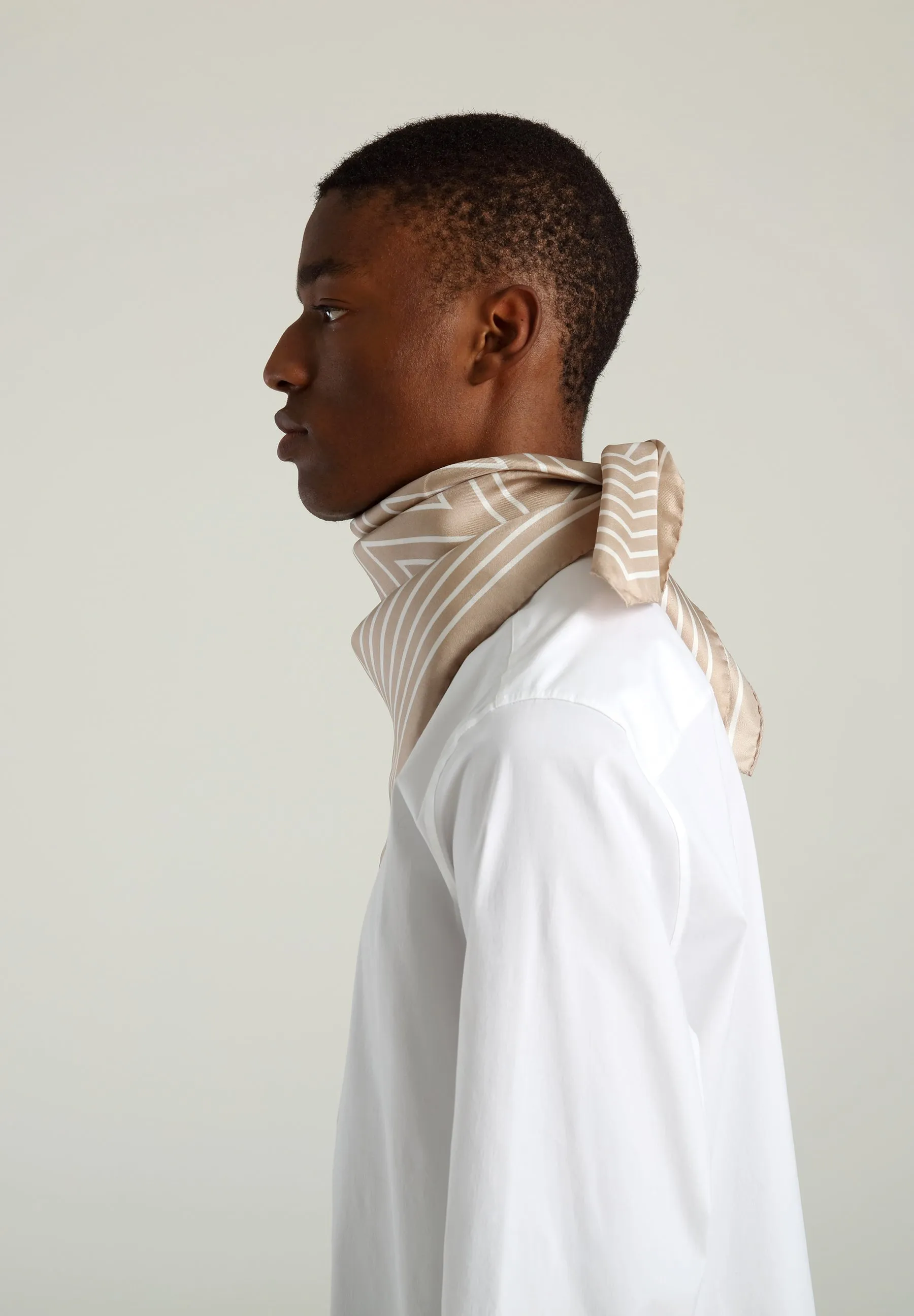 KINGS SILK SCARF - Ecru