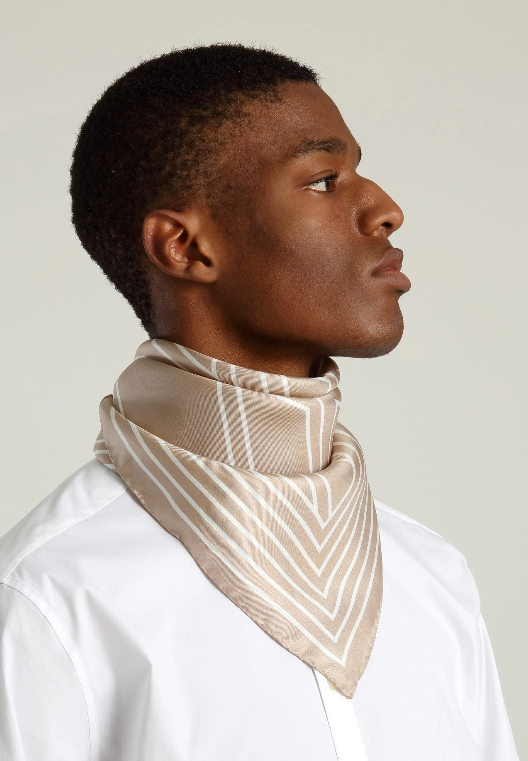 KINGS SILK SCARF - Ecru