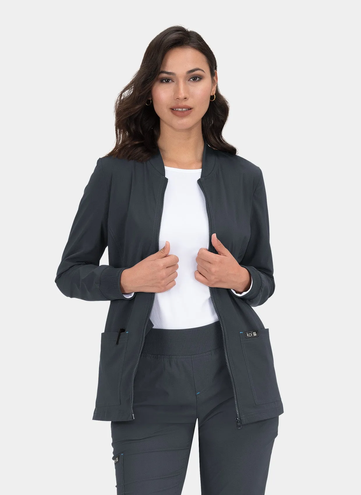 Koi Basics Andrea Jacket - Charcoal