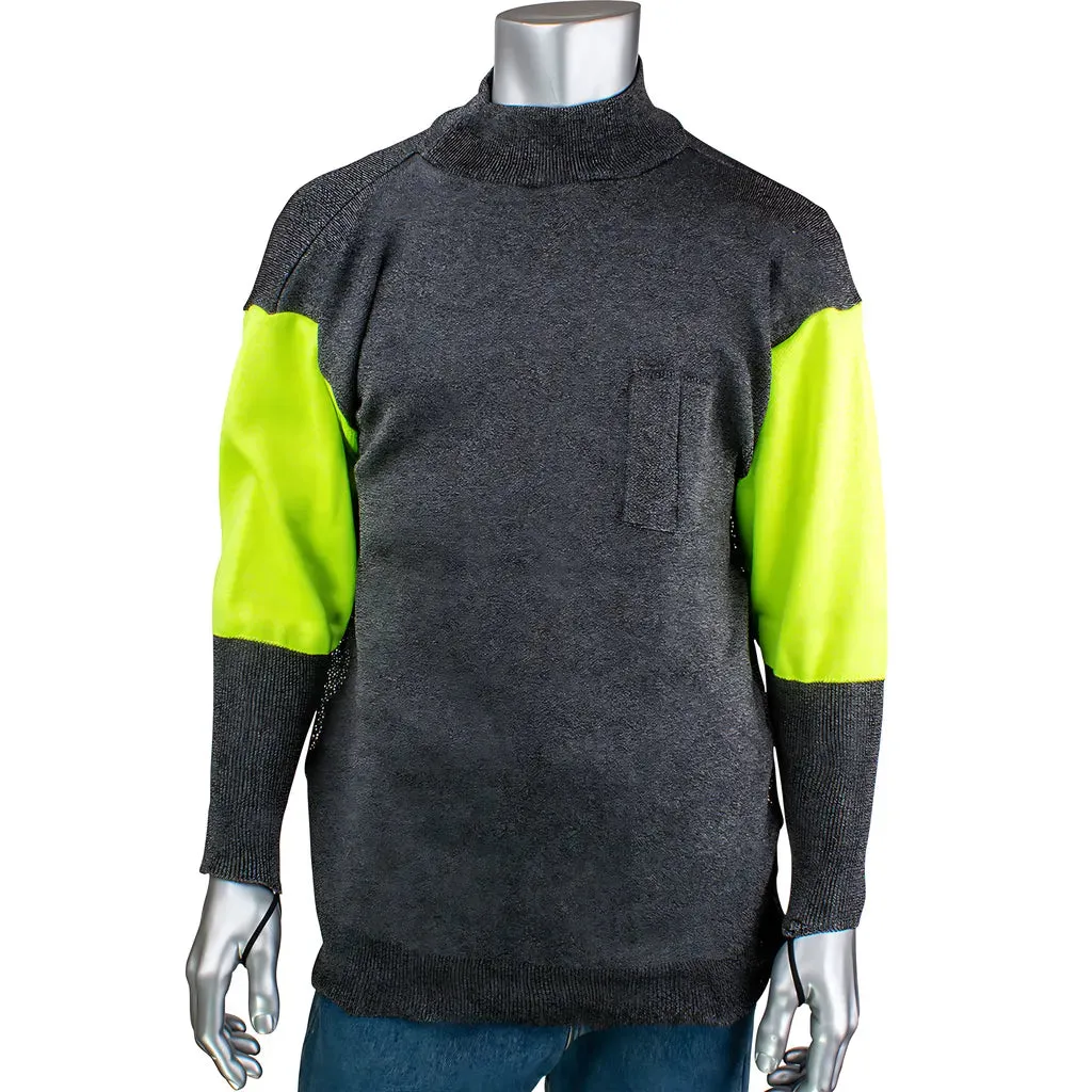 Kut Gard P190SP3CMHVBUV-PP1-TL-2XL ATA Blended Cut Resistant Pullover with Hi-Vis Sleeves