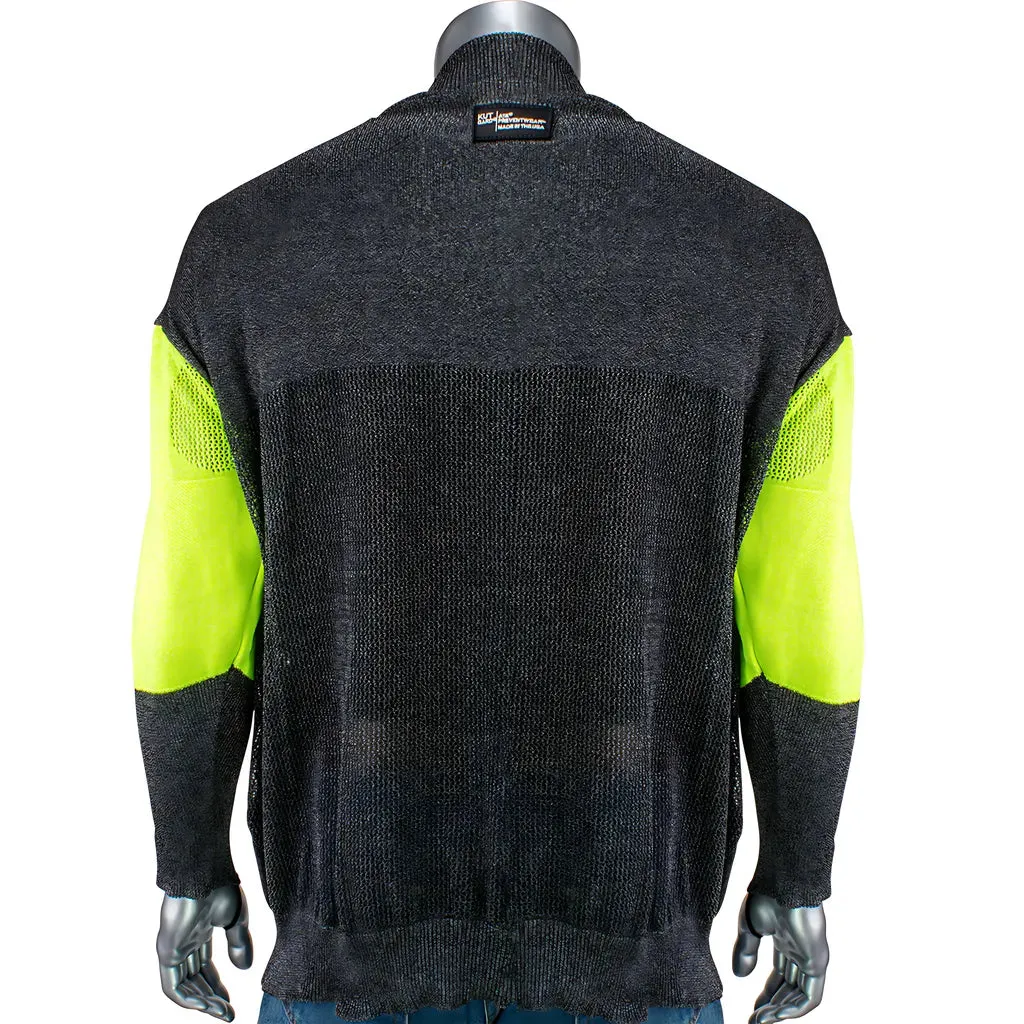 Kut Gard P190SP3CMHVBUV-PP1-TL-2XL ATA Blended Cut Resistant Pullover with Hi-Vis Sleeves