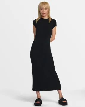 Lately Solid Sweater Dress - Black