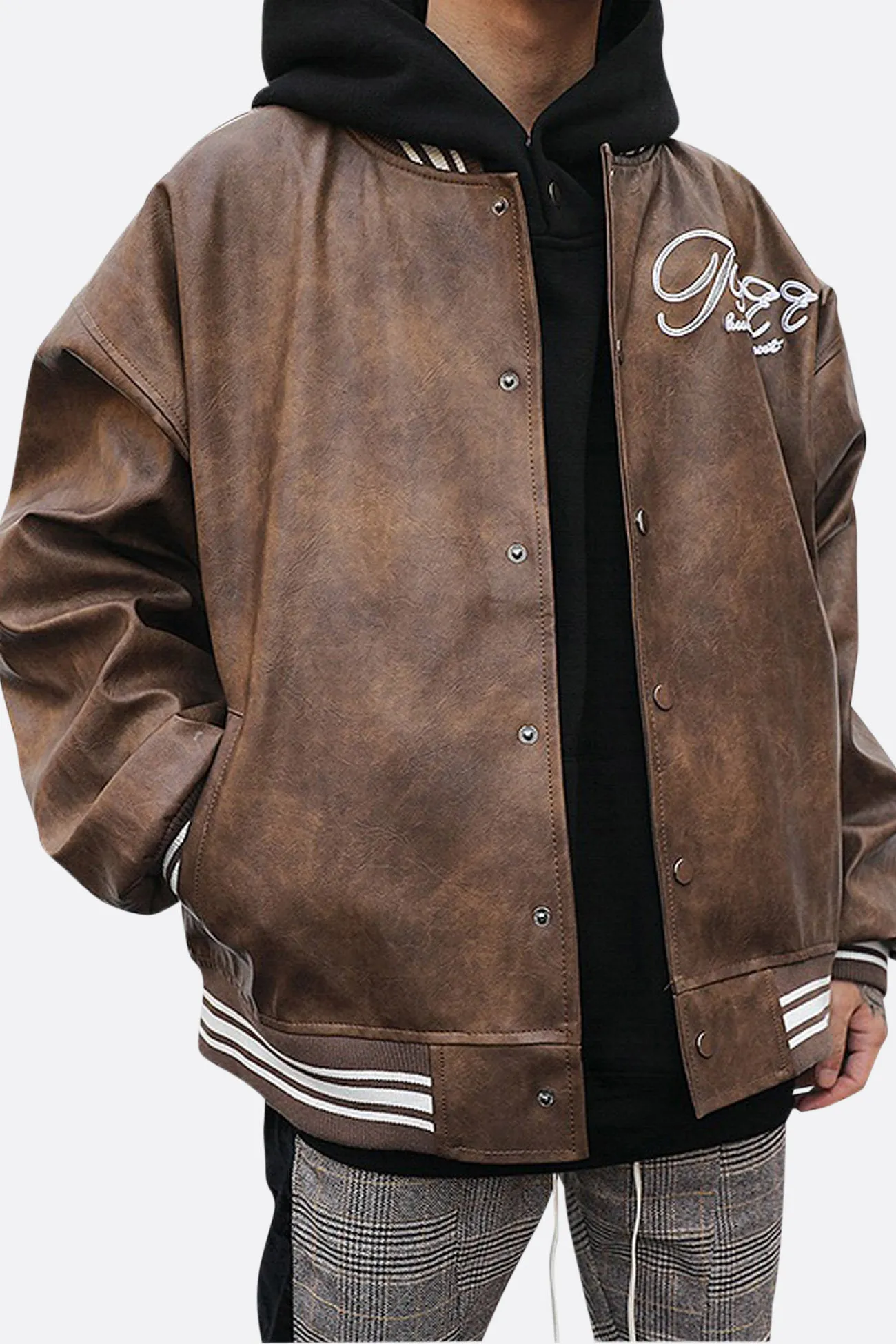 LEATHER BOMBER JACKET