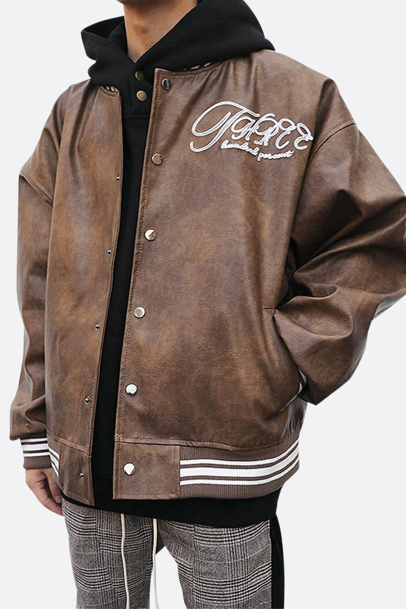 LEATHER BOMBER JACKET