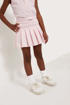 Little Girls Pleated Mesh Skort