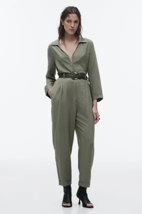 LONG BELTED JUMPSUIT