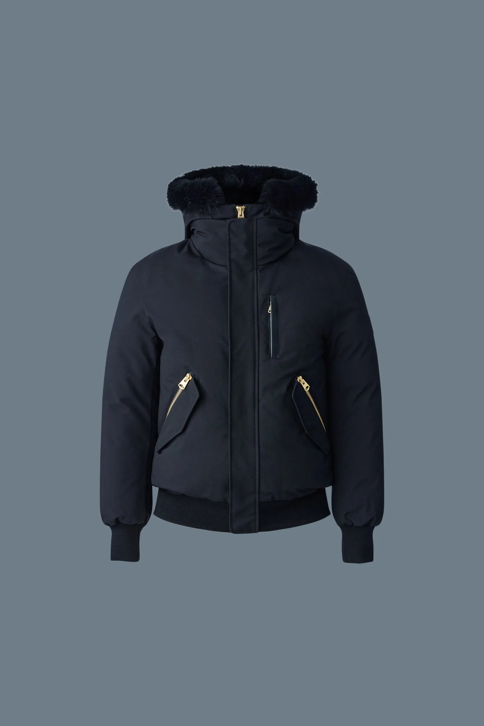 Mackage Dixon 2-in-1 Nordic Tech Down Bomber Natural Blue Fox Fur