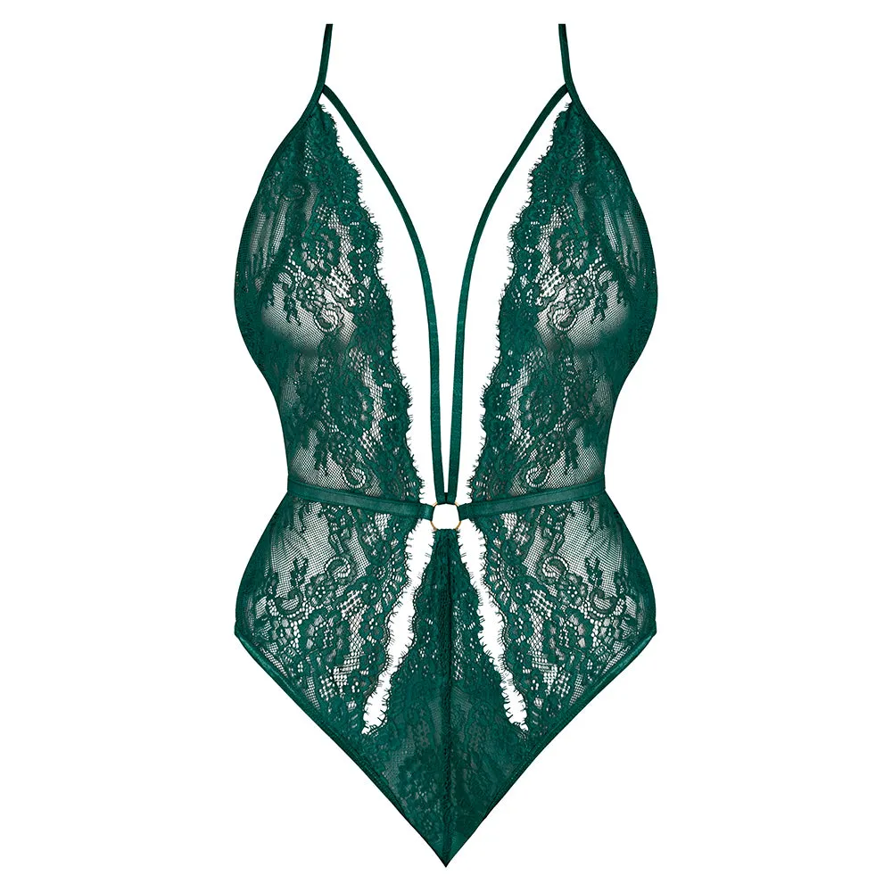 Magic Silk Evermore Plunge Teddy Emerald L/XL