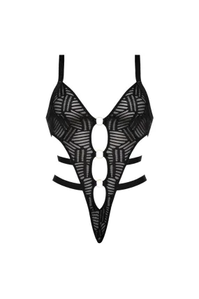 Magic Silk Rude Awakening Strappy Teddy Black