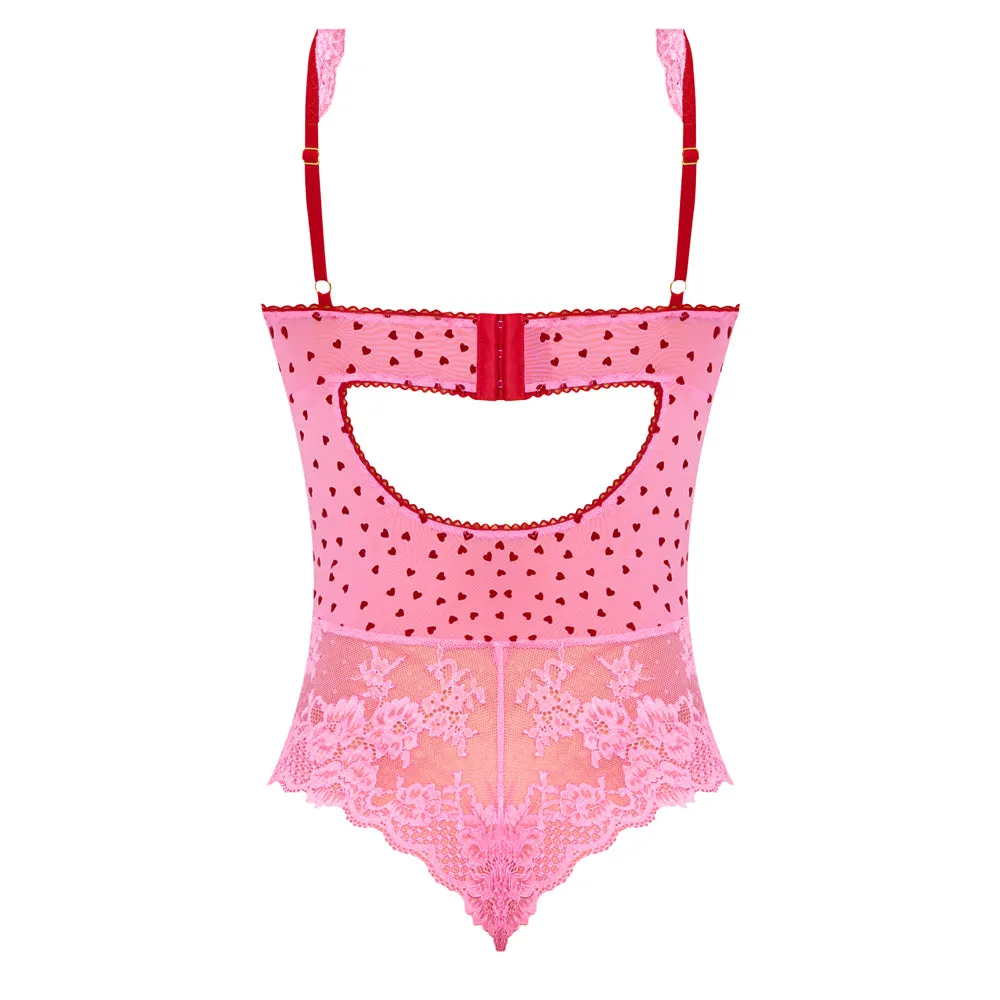 Magic Silk Tickled Pink Balconette Teddy Pink S/M