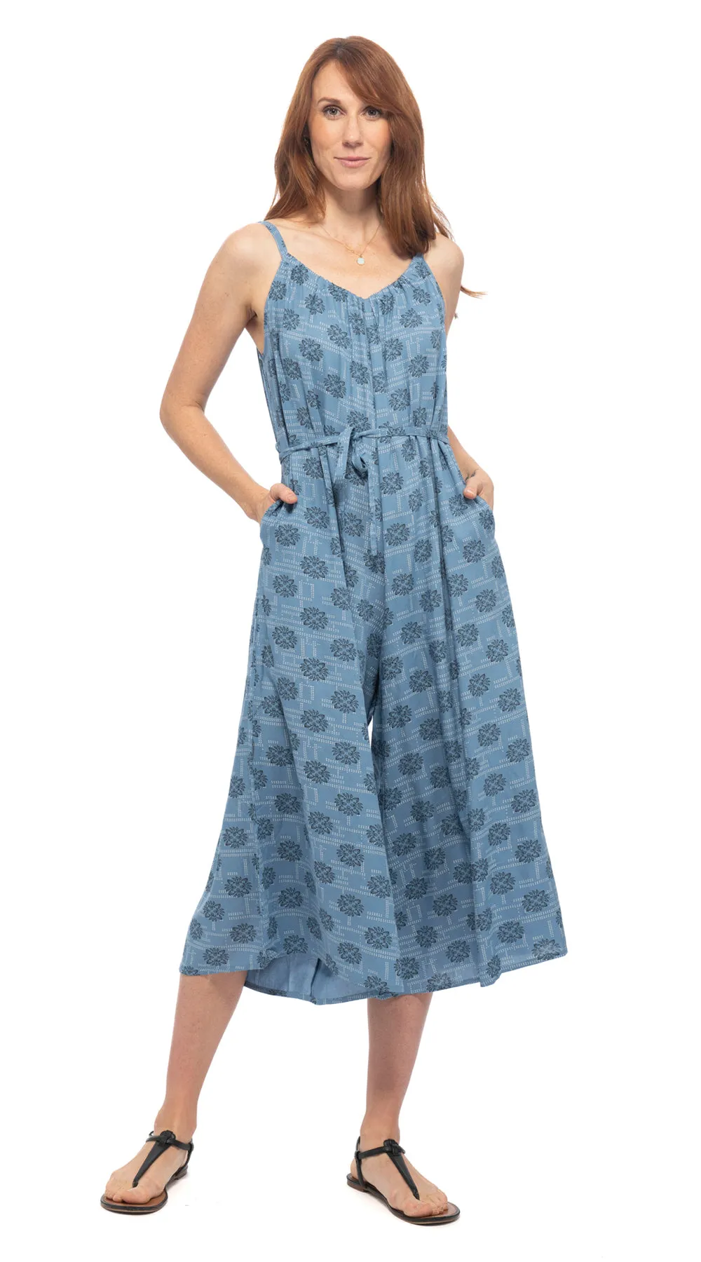 Marley Jumpsuit - blue matrix - rayon