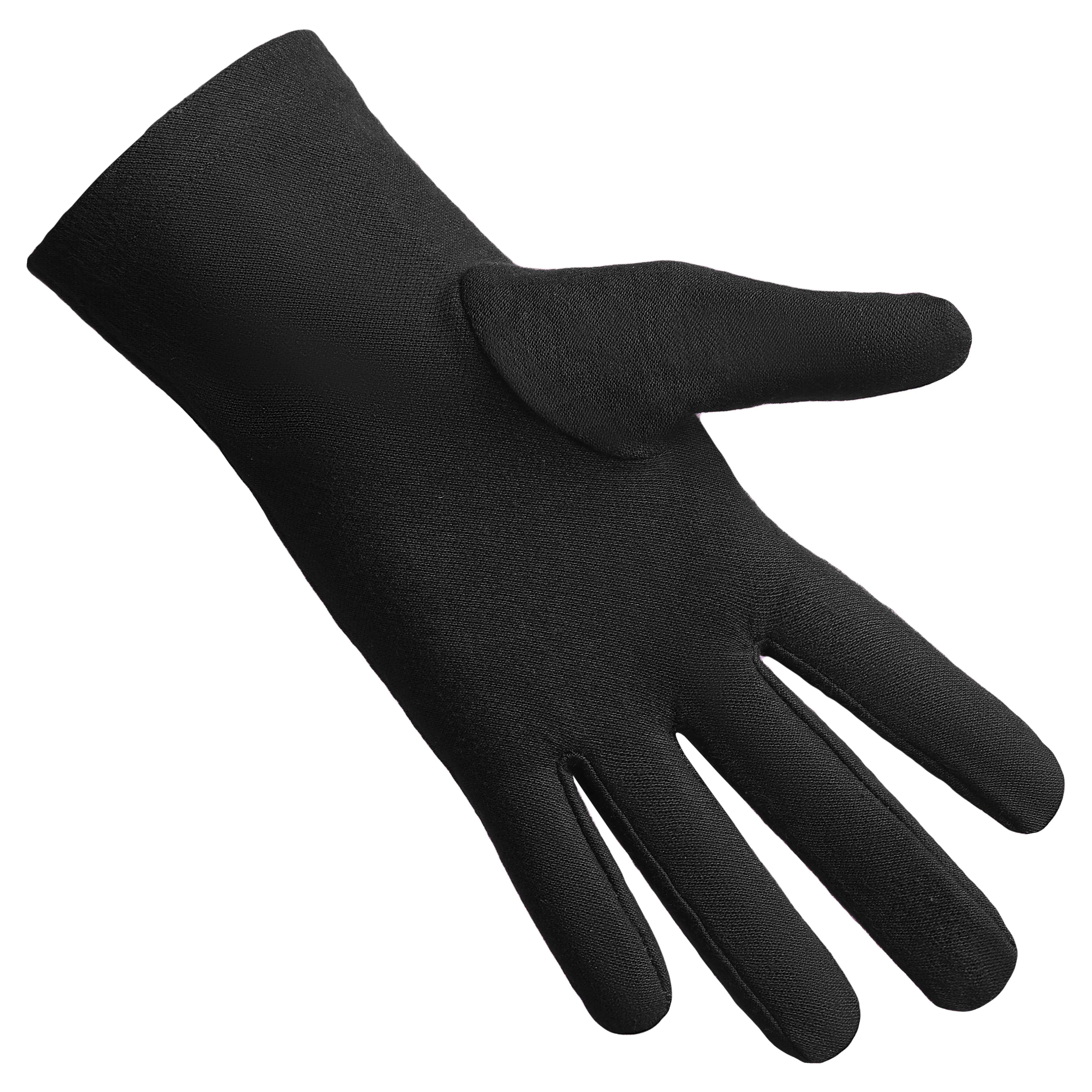 Master Mason Blue Lodge Gloves - Black Pure Cotton With Blue Round Patch