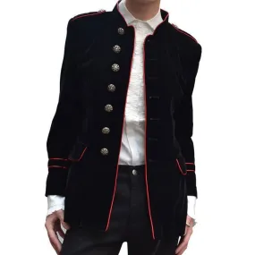 Men Military Vintage Velvet Jacket