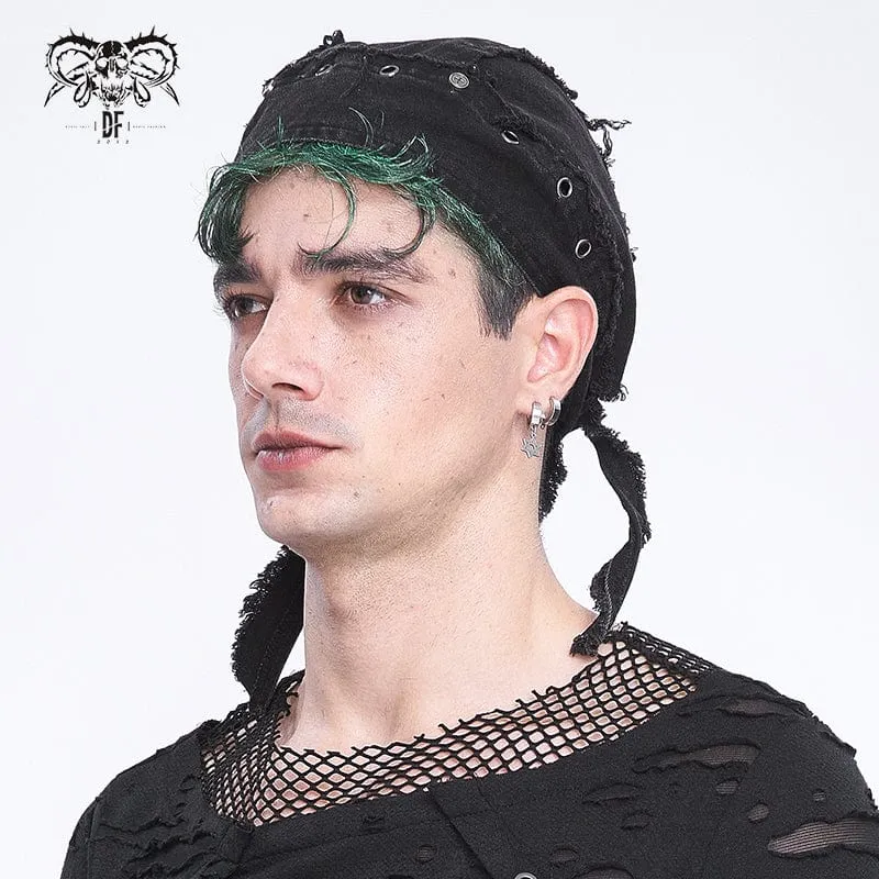 Men's Punk Eyelet Unedged Lace-up Beanie