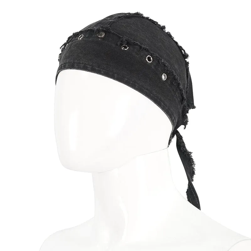 Men's Punk Eyelet Unedged Lace-up Beanie