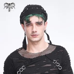 Men's Punk Eyelet Unedged Lace-up Beanie