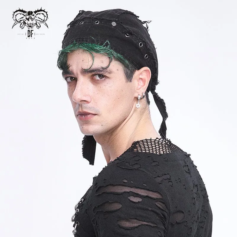 Men's Punk Eyelet Unedged Lace-up Beanie